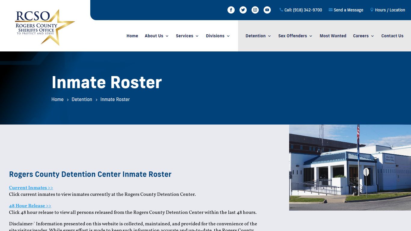 Inmate Roster - Rogers County OK Sheriff's Office